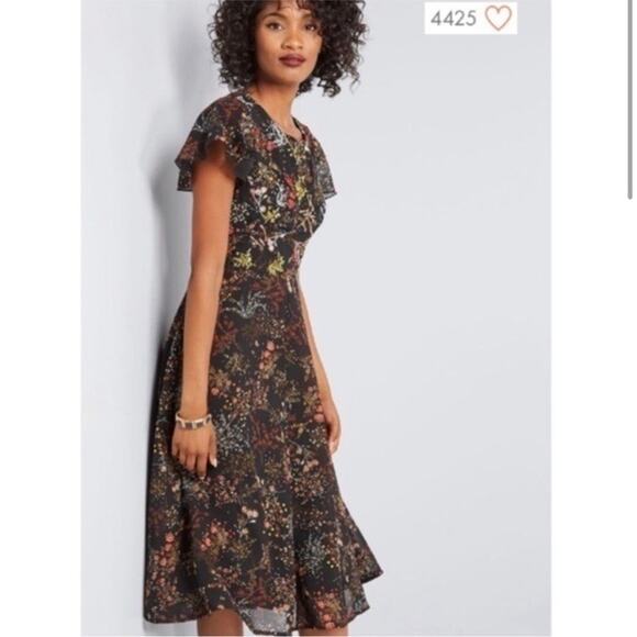 Modcloth Black Floral Midi Dress - Picture 11 of 11